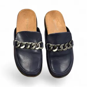 Vionic Navy Blue Georgie Leather Mule Classic Loafer Clog Chain Shoes 6 thumbnail 2