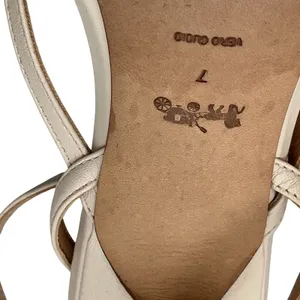 Coach Womens Strappy Leather Espadrille Stiletto Sandals Cream Square Toe Size 7 thumbnail 3