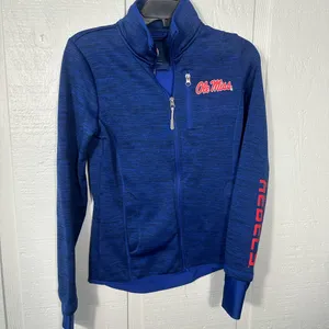 G lll Carl Banks Ole Miss Zip Up Blue Jacket Size Small EUC thumbnail 2