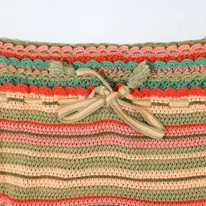 Polo Ralph Lauren Striped Pointelle Knit Sweater Tee Women S Crochet Multicolor thumbnail 6