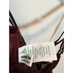 Brand New Aerie Real Power Wireless Push up Joy Lace Bra Women's Royal Berry 34A thumbnail 5