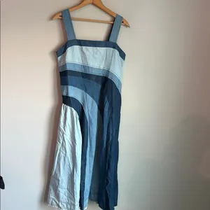 NEW Anthropologie Pilcro Seamed Smocked Midi Dress Small thumbnail 2