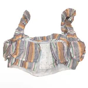 Tularosa Penelope Multi Striped‎ Printed Cropped Top Ruffle Beach S thumbnail 6