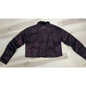 Juicy Couture NWT Women XL Purple Metallic Bronze Cropped Jacket Retro Cool Chic thumbnail 3