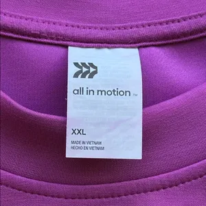NWOT all in motion Purple Cropped Sweatshirt with Black Piping Accents size XXL thumbnail 2