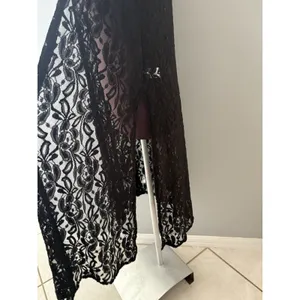 LuLaRoe Lace Open Front Duster Size S Black Cardigan Vest Rave Festival Witchy thumbnail 5