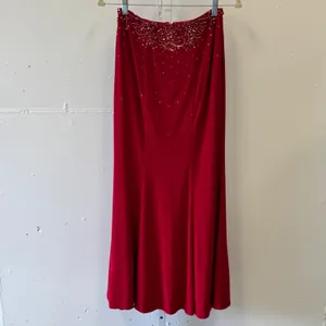 Alyce Paris Red Beaded 2-Piece Prom Dress Set Mermaid Gown Size 4 Formal Event thumbnail 3