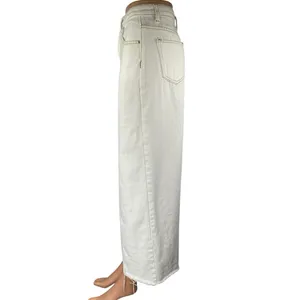 White Fox Women's White High Waisted Split Front Midi Denim Jean Skirt Size XS thumbnail 2