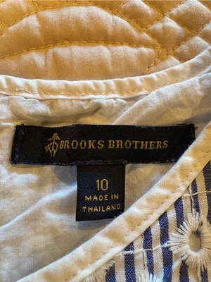 Brooks Brothers Broderie Anglaise Mini Dress Blue White Eyelet Embroidered Sz 10 thumbnail 8