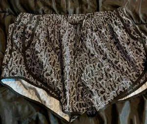 Calvin Klein Performance Womens XXL Black White Logo Print Running Shorts Liner thumbnail 1