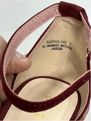 Womans Excellent Condition Bamboo Rampage Strappy Sandals Size 7 Maroon thumbnail 6