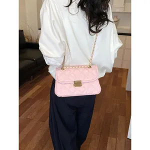 Chic Carryalls Pink Quilted Chain Crossbody Bag thumbnail 3