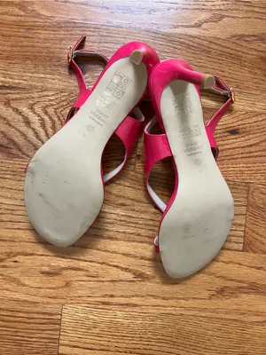 Stuart Weitzman Hot Pink Patent Strappy Slingback Sandals thumbnail 3