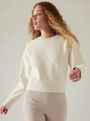 [Athleta] Retroplush Revive Crewneck Pullover Stretch Fleece Sweatshirt Size XL thumbnail 1