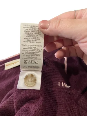 Scotch & Soda Classic Long Sleeve Cardigan Burgundy Size L Classic Preppy Fall thumbnail 6
