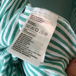 H&M 100% Cotton Green and White Oversized Striped Button Down Shirt Size S thumbnail 9