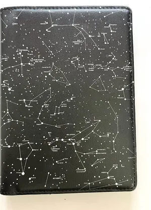 astronomy-themed constellation passport cover Black White Multi Compartment thumbnail 1