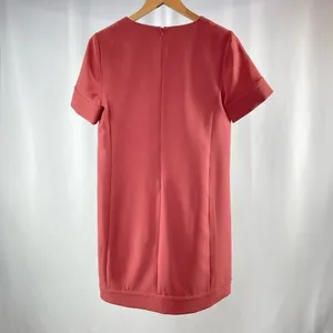 Theory V Neck Banded Shift Admiral Crepe Light Dress in‎ Deep Rose Size 10 thumbnail 4