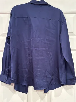 Amazon Navy Satin Button Down thumbnail 2