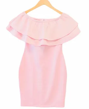 Missguided Pink Off The Shoulder Dress thumbnail 3