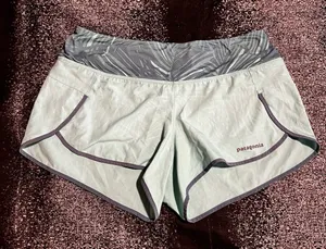Womens small Patagonia Nine Trails running shorts built in liner mint green thumbnail 1