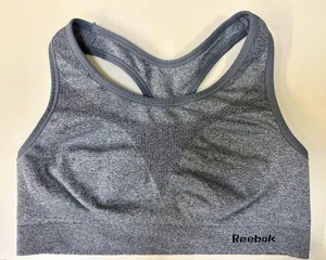 Reebok Heather Gray Seamless Racerback Sports Bra - Size Large thumbnail 1