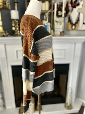 Shein Size Large Women’s Sweater In Earth Tones, Long Sleeve Cozy Knit thumbnail 5