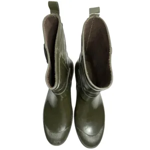 Coach Women’s Size 9 Fatigue Army Green Lester Shiny Rubber Rain Water Boots thumbnail 3