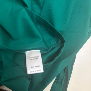 S'edge‎ Poplin Wrap Dress L Emerald Green Puff Sleeve Career Chic Classic thumbnail 7