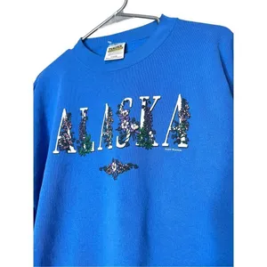 Vintage 90s Alaska Tultex Crewneck blue Sweatshirt Size XL‎ thumbnail 2