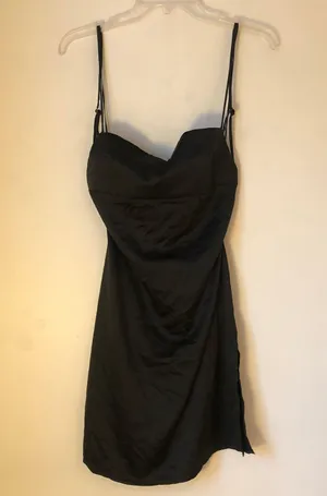 Princess Polly Black Satin Kendra Backless Slip Dress 10 thumbnail 2
