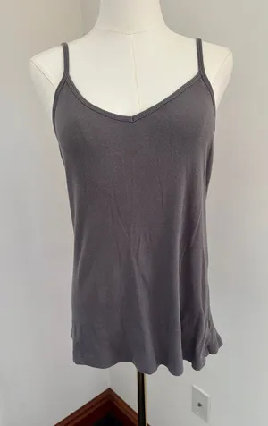Old Navy Charcoal Gray V-Neck Spaghetti-Strap Camisole thumbnail 1