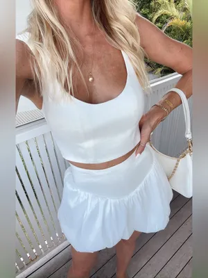 Show Me Your Mumu Vivianna Crop Top Size Small S White Taffeta NWOT corset thumbnail 2