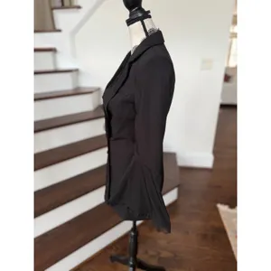 For Fay Black Lace Trim Bell Sleeve Blazer Mini Dress Whimsygoth Witchy Coquette thumbnail 3