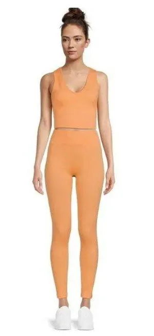 No Boundaries Juniors Seamless Tank Top and Leggings Set 2-Piece Peach Jelly thumbnail 1