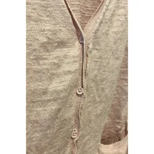 J.Crew‎ Womens Pink Linen Blend V-Neck Button Front Cardigan Sweater L Vacation thumbnail 4