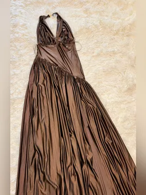 NEW Delfi Collective Rae Jersey Halter Gown Sz M thumbnail 6