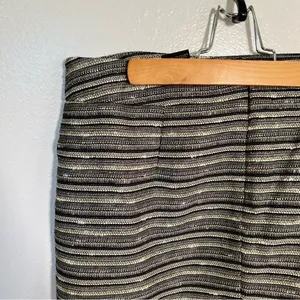 Mossimo Women's Size 12 A-Line Tweed Skirt Black Lime Green Metallic Lined Zip thumbnail 7