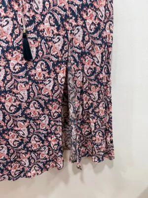 Westport 1962 Paisley Print Maxi Skirt Drawstring Tassel Side Slit Women’s Size Large thumbnail 4