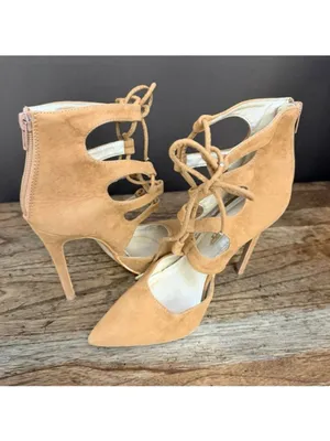 Shoe Republic LA Tan Suede Gladiator Styled Stiletto thumbnail 8