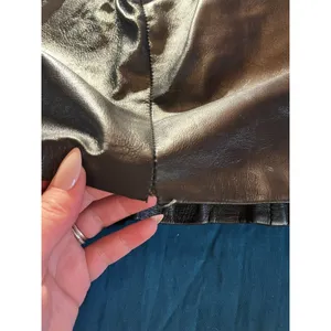Vintage Wilsons Leather Skirt Womens Sz 4 Black Mini High Rise thumbnail 6