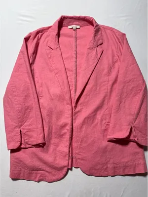 Skies Are Blue XL Pink Linen Rayon Spandex Blazer thumbnail 1