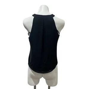 Naked Zebra Women's Black Sleeveless V-Neck Blouse Size S Casual thumbnail 4