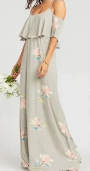 NWT Show Me Your Mumu Caitlin Ruffle Maxi Dress in Lily‎ Showers thumbnail 1