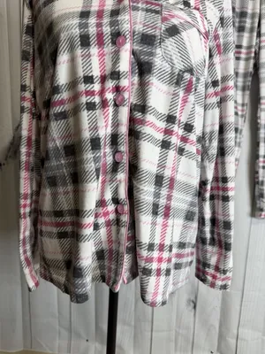 Nautica Pajama Set Plaid Flannel Long Sleeve Button Up Shirt Pant Sz L 14-16 thumbnail 3