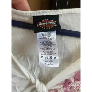 Women's Harley-Davidson Beige Purple Floral Short Sleeve Tee XS thumbnail 4