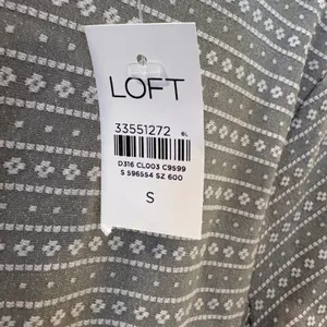 LOFT Grey White Geometric Stripe Knit Short Sleeve Dress Size S NWT‎ thumbnail 5
