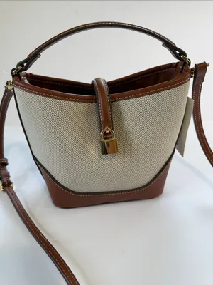 Mango Two-Tone Cream and Brown Crossbody Bucket Bag thumbnail 2
