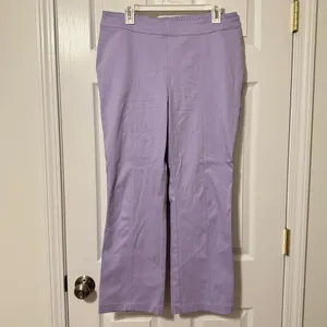 HILL HOUSE The Claire Pant Size XL Lavender Stretch Cotton Career Dressy thumbnail 2