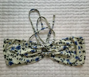 Dippin' Daisy's Blue Floral Bandeau Swim Top Size Medium thumbnail 1